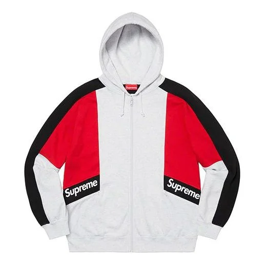 Supreme Color Blocked Zip Up Hooded 스웨터 'Ash Grey 이름 * - 1