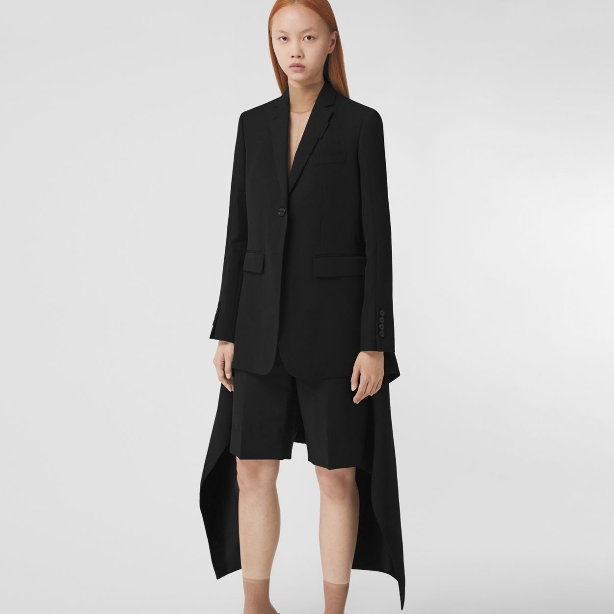 Exaggerated Panel Detail Wool Tailored Jacket - 7