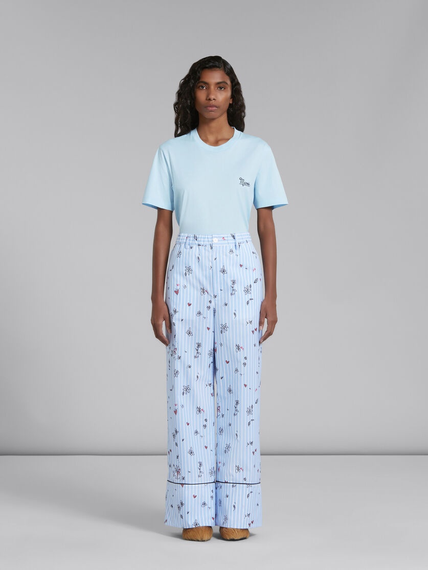 BLUE STRIPED PYJAMA TROUSERS WITH MAGIC GARDEN PRINT - 2