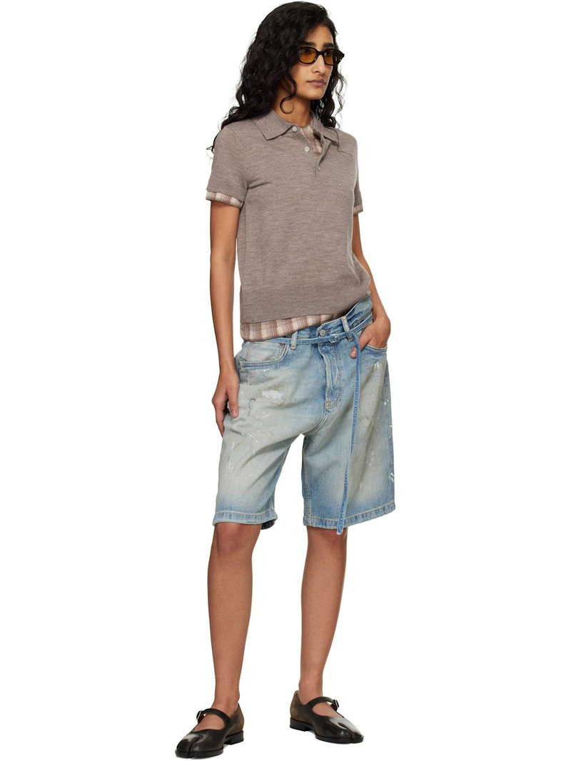 Acne Studios Blue Belted Denim Shorts outlook