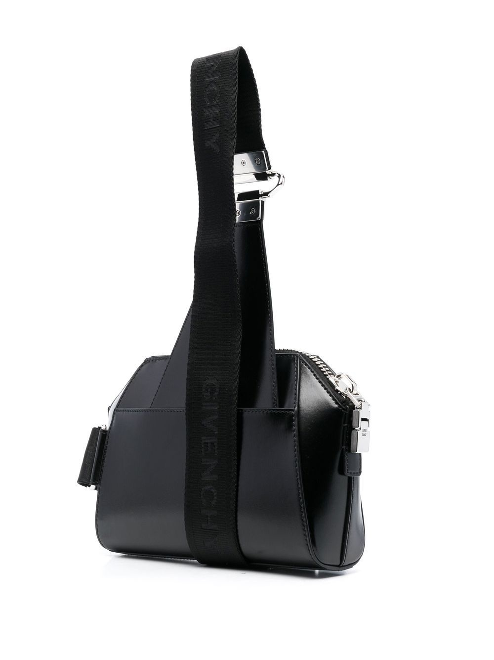 logo-print leather crossbody bag - 3