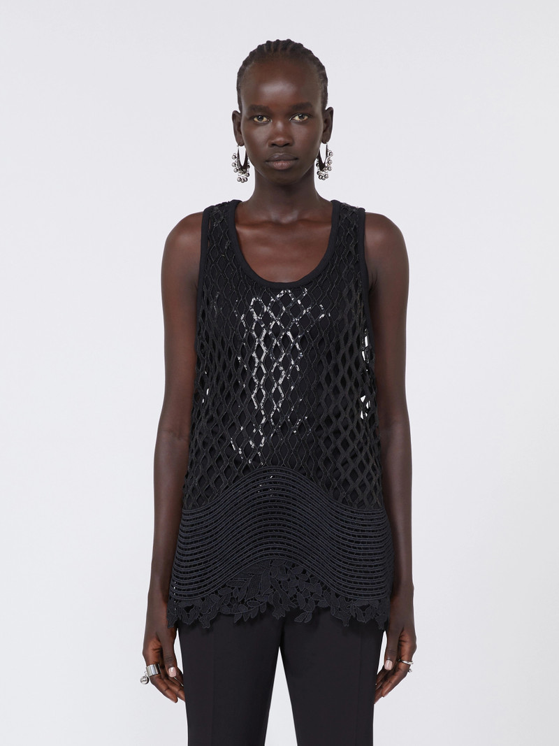 AQUILE Sequinned mesh top - BLACK 3