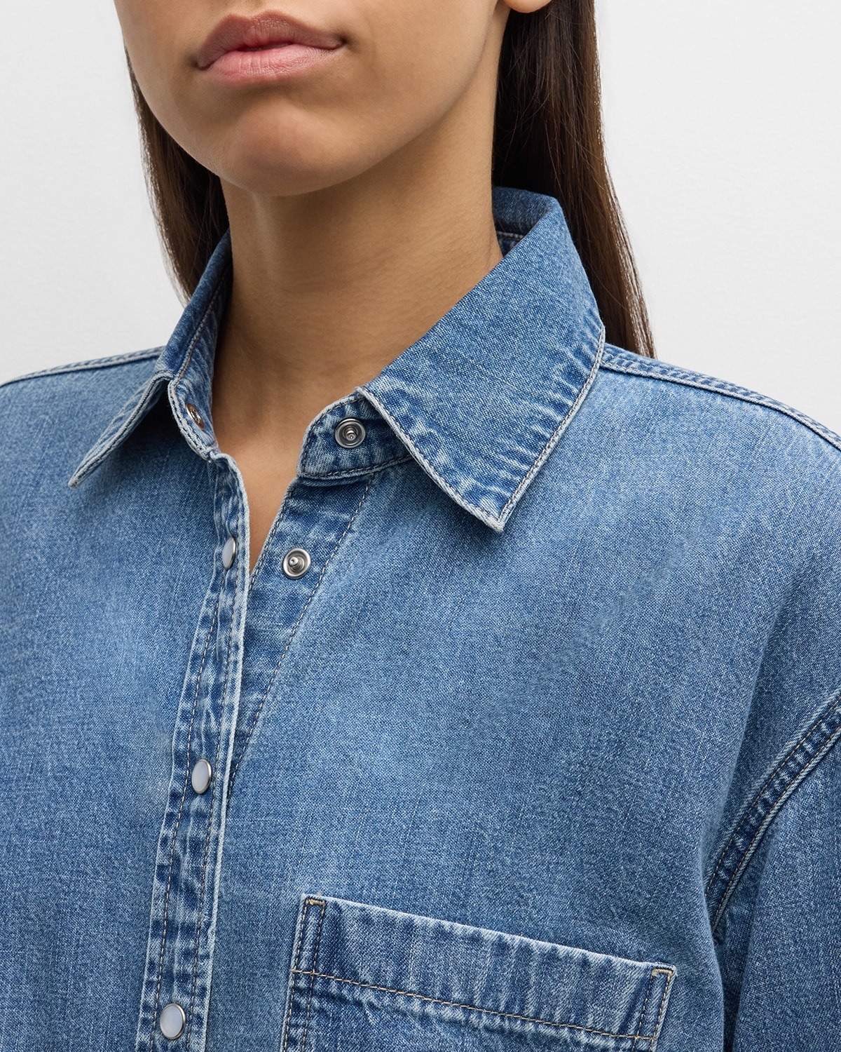 Aderes Snap-Front Denim Top - 5