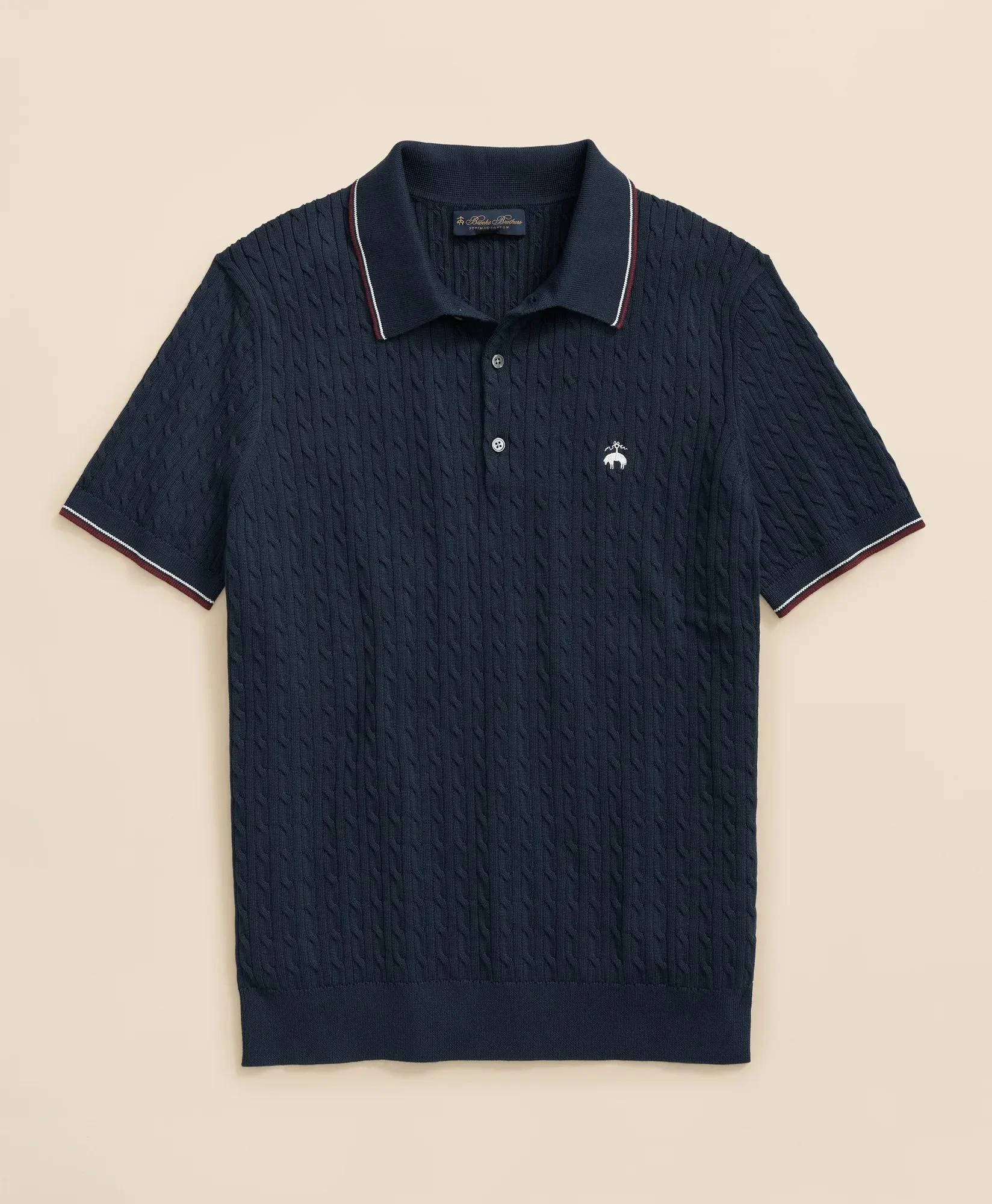 Cable Knit Archive Tennis Polo in Supima® Cotton - 1