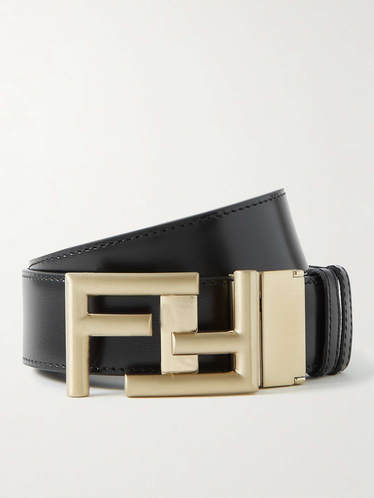 3.5cm Logo-Embellished Reversible Leather Belt - 1