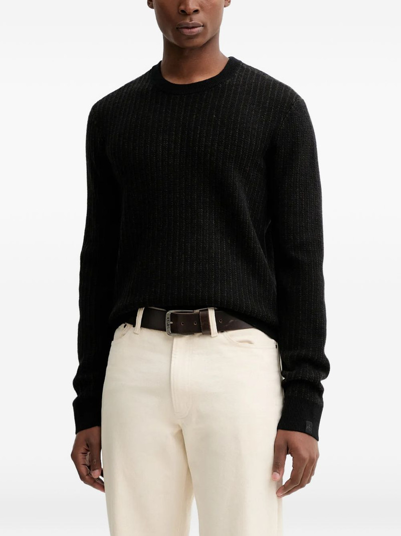 textured crew-neck sweater 1