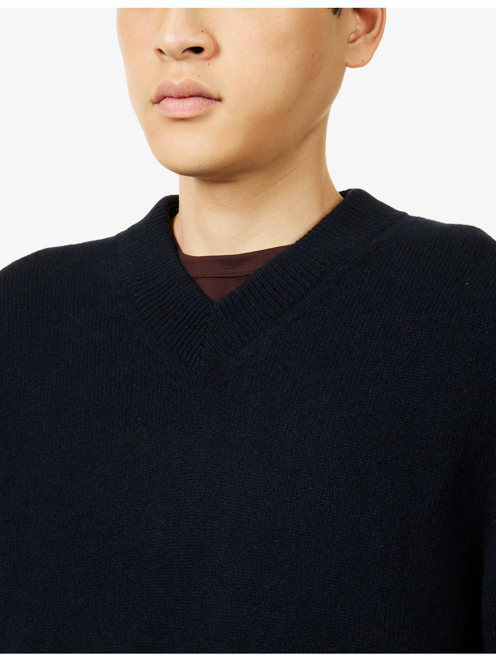 V-Neck Wool Knitted Jumper - 5