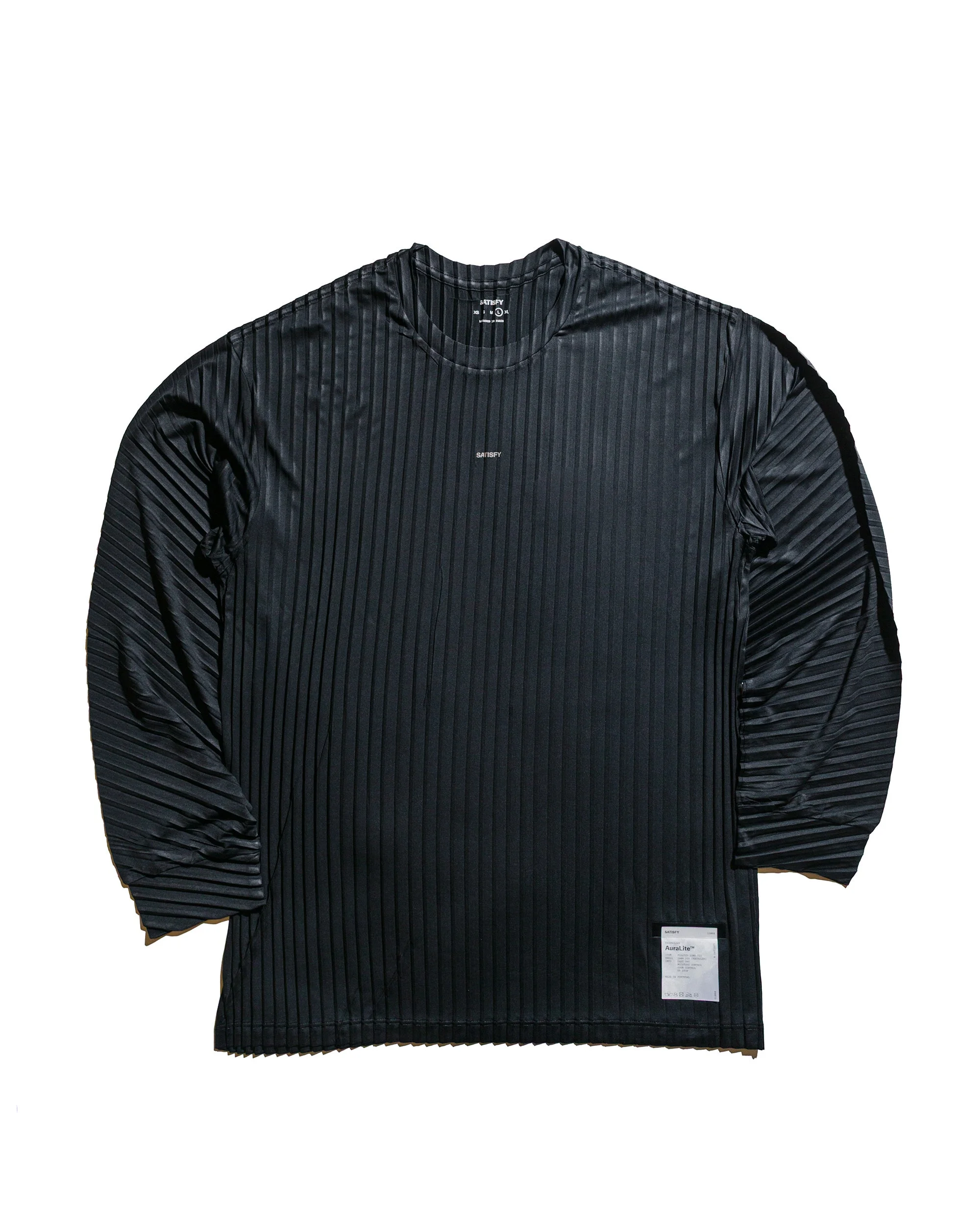 AuraLite Pleated Long Tee Black - 1