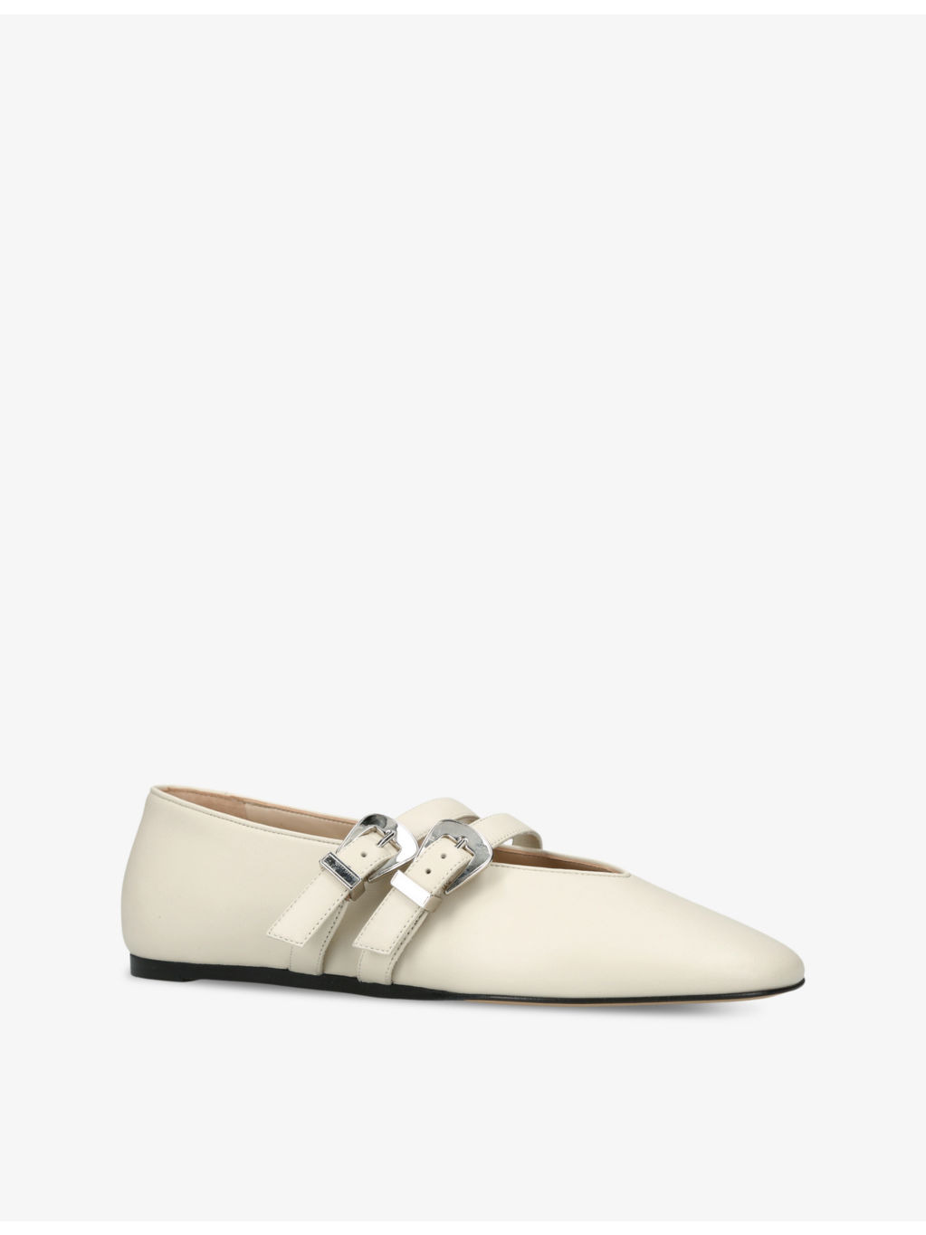 Claudia double-strap leather flats - 3