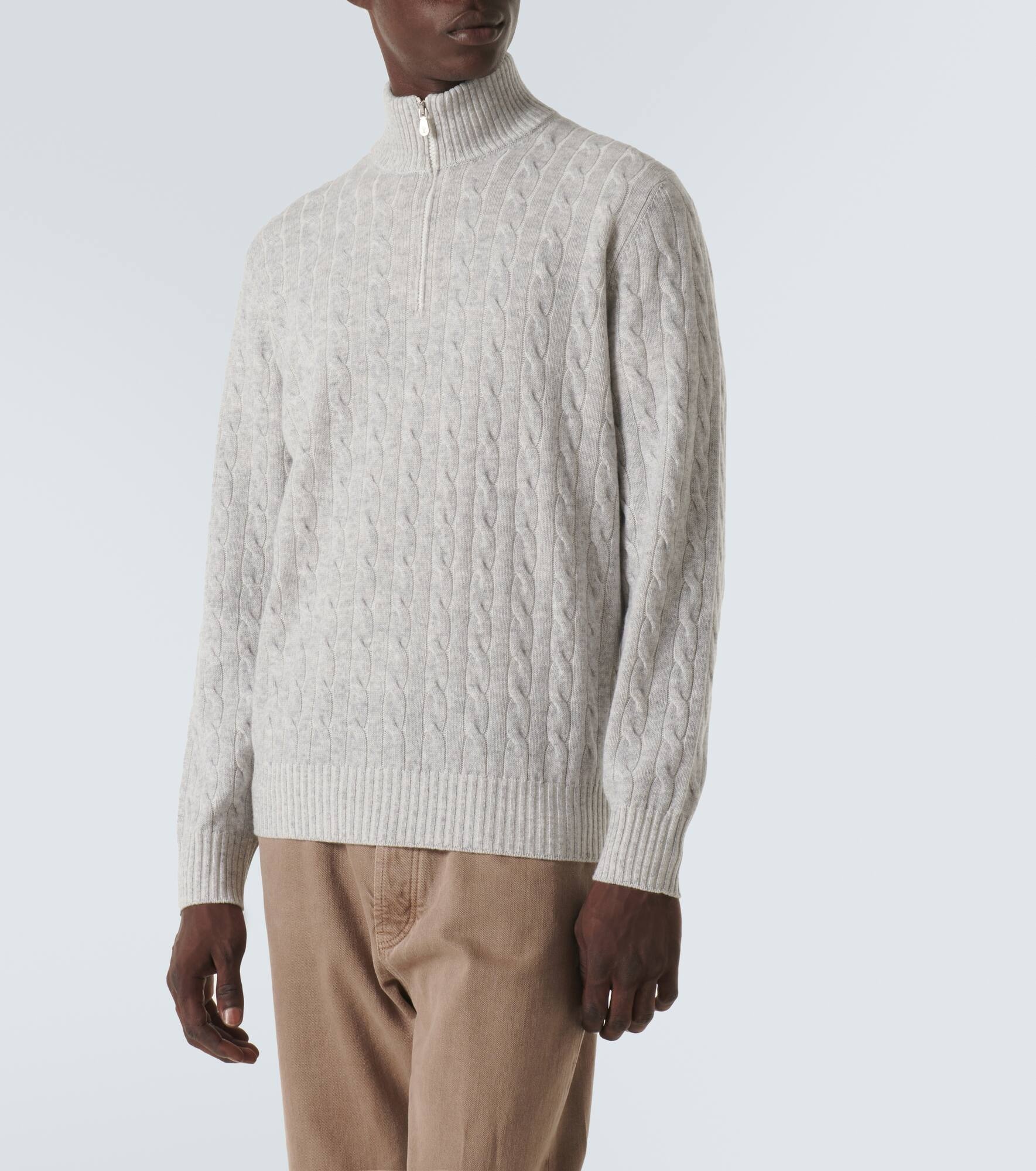 Cable-knit cashmere half-zip sweater - 3