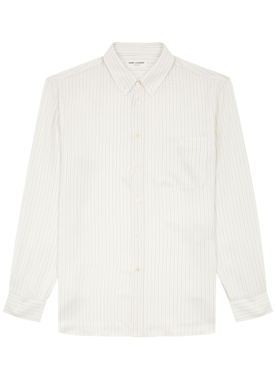 Striped silk crepe de chine shirt - 1