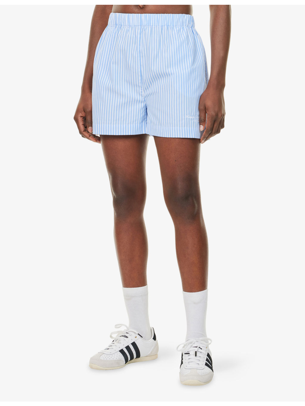 Eden Script Striped Cotton Shorts - 3