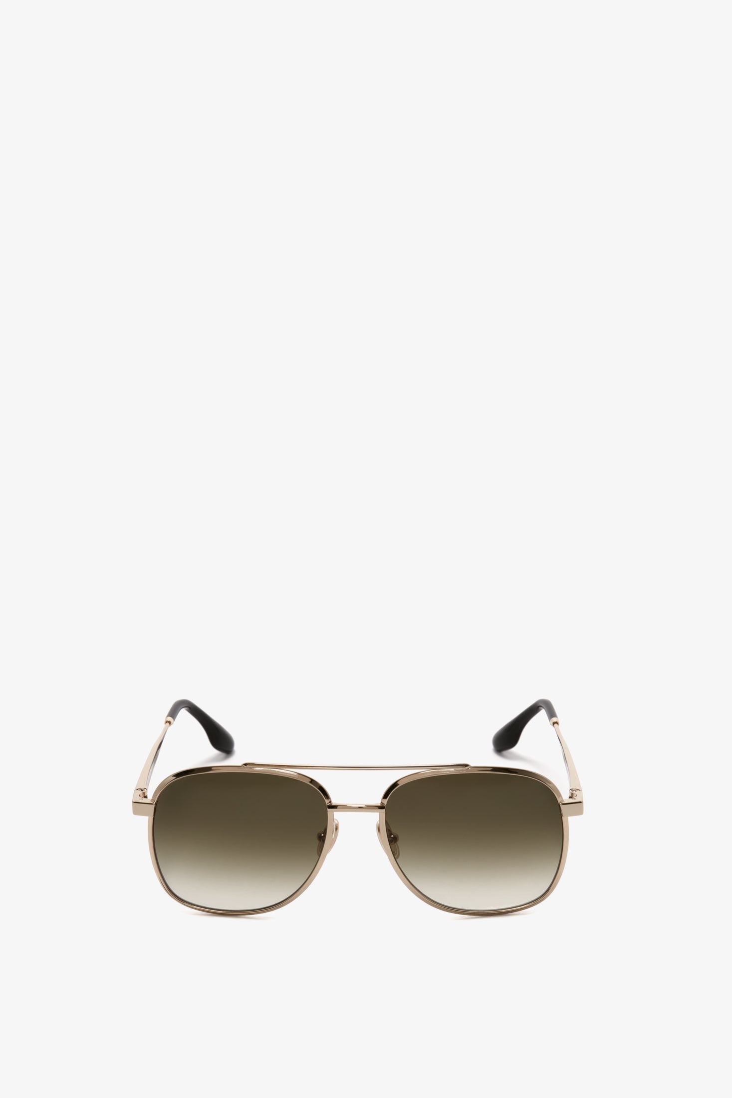 Double Bridge V Detail Sunglasses in Gold - 1
