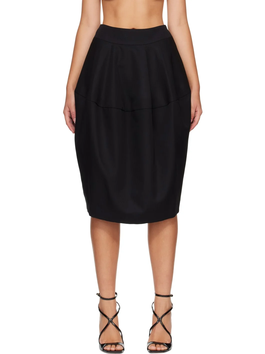 Black 'The Ovalo' Midi Skirt - 1