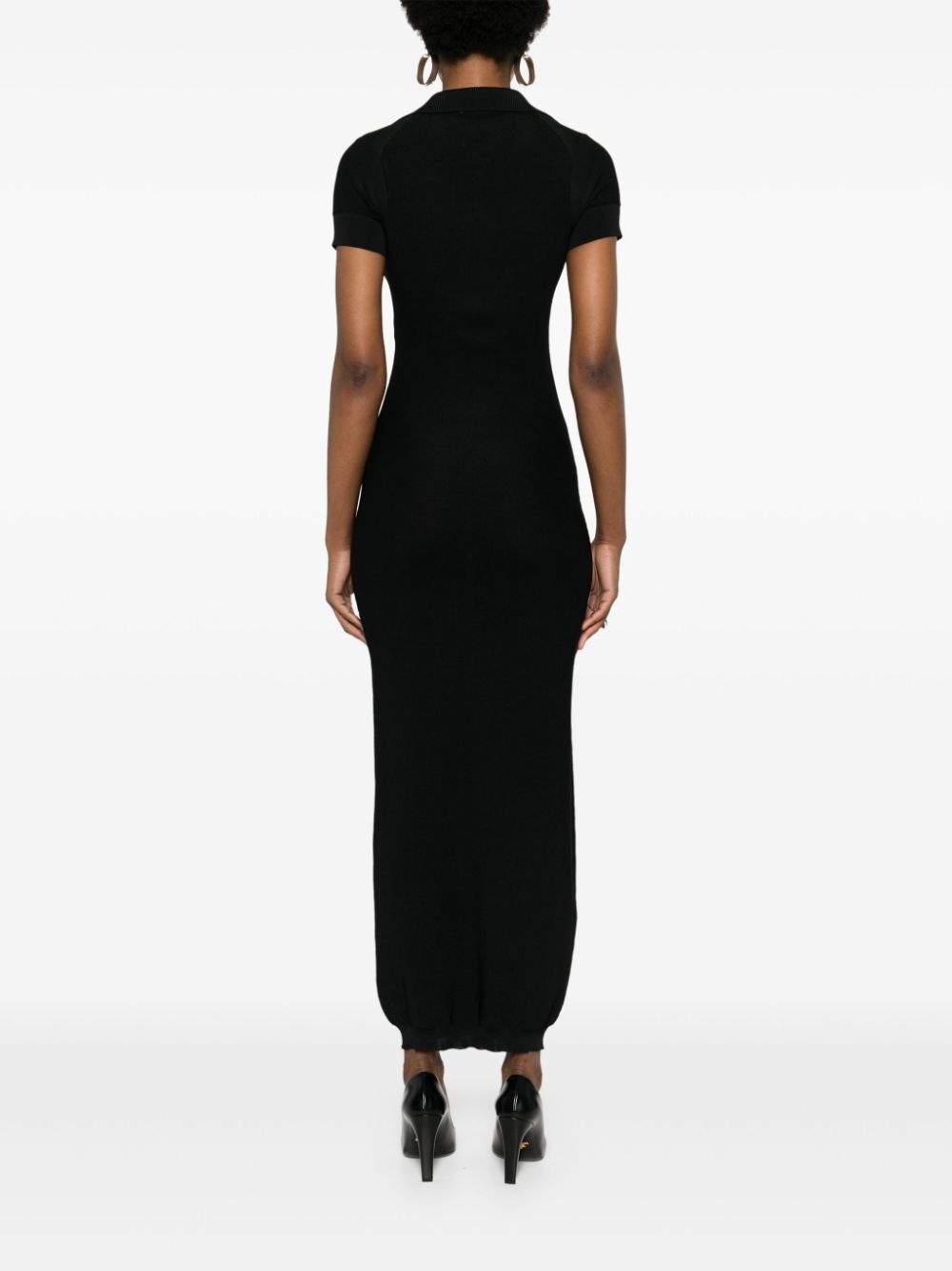 knitted maxi polo dress - 4