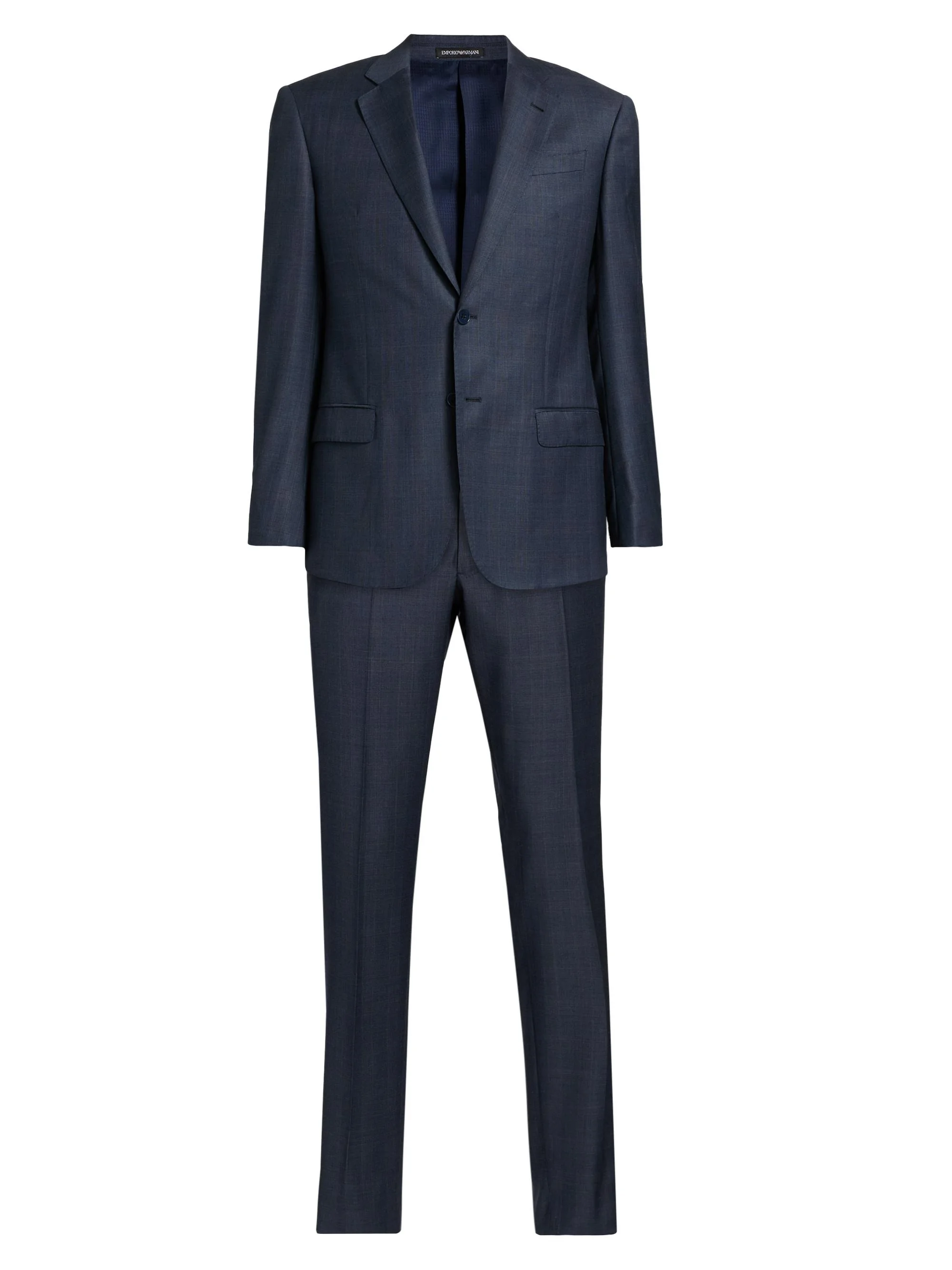 Men's Plaid Wool Single-Breasted Suit - Grey - 1