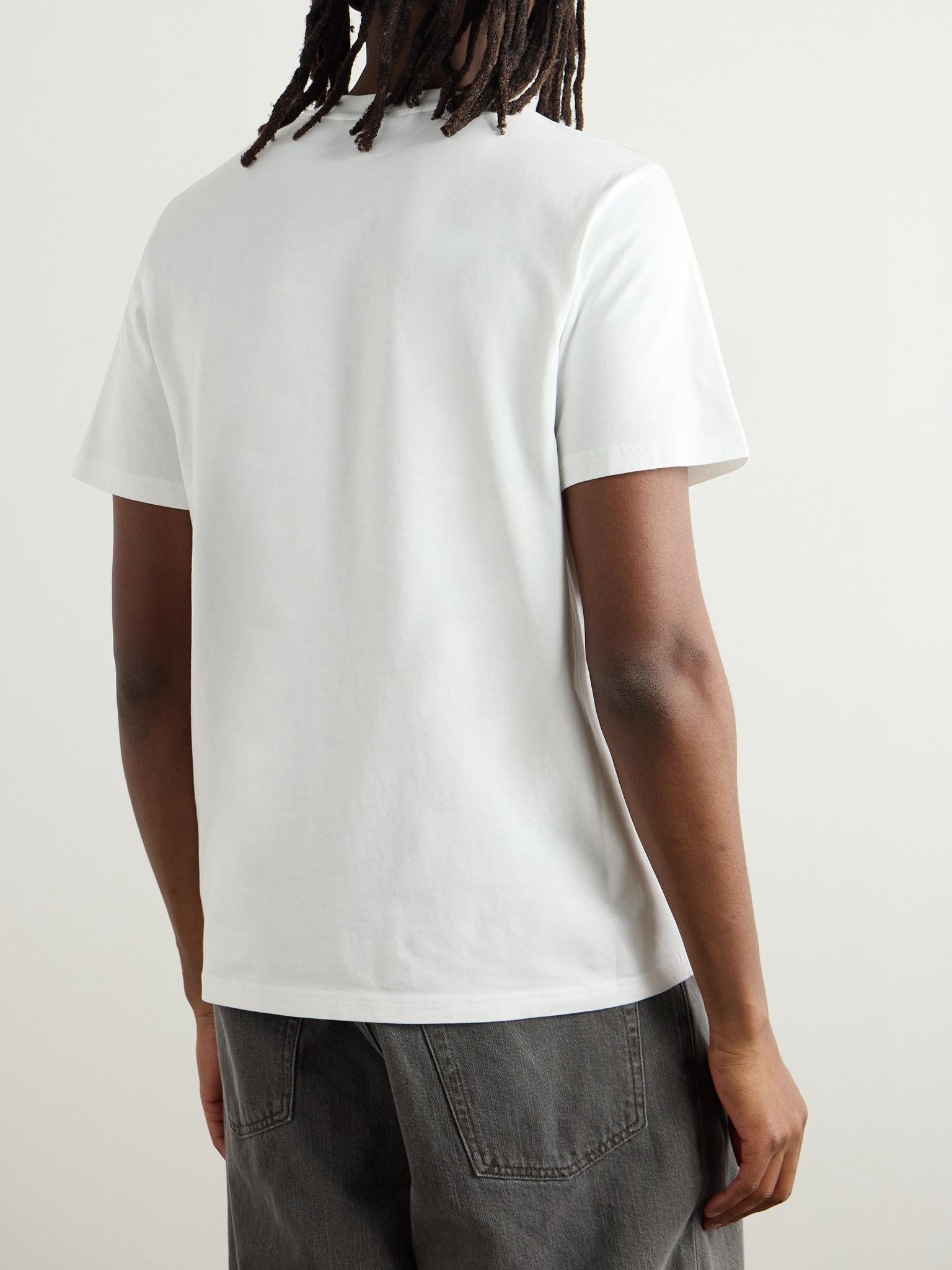 Logo-Print Cotton-Jersey T-Shirt White - 4