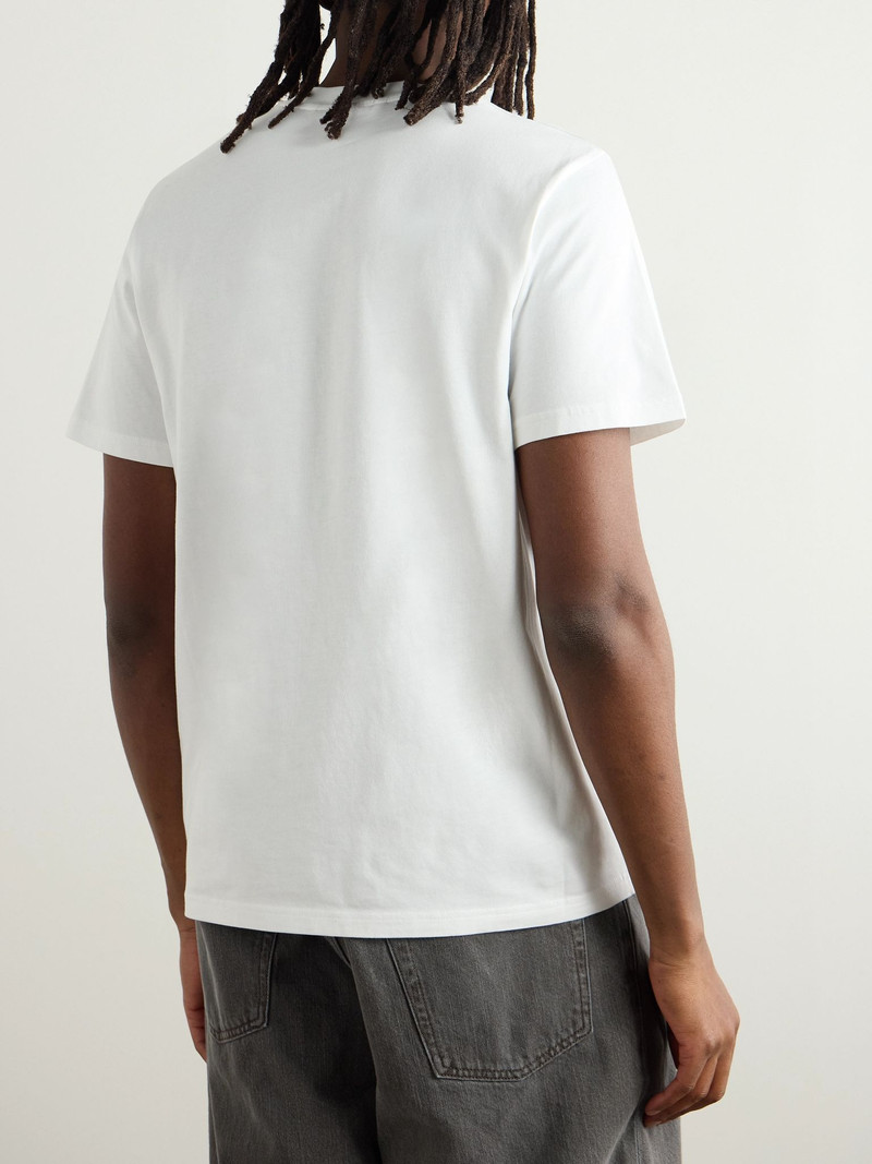 Logo-Print Cotton-Jersey T-Shirt White 4