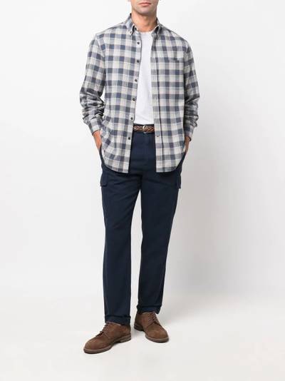 Brunello Cucinelli check-print button-down shirt outlook