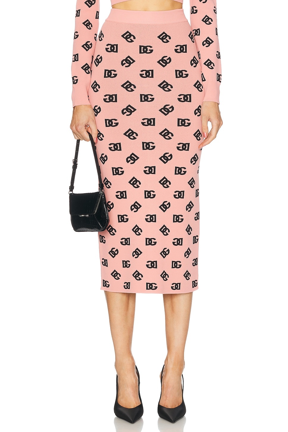 Jacquard Pencil Skirt - 1