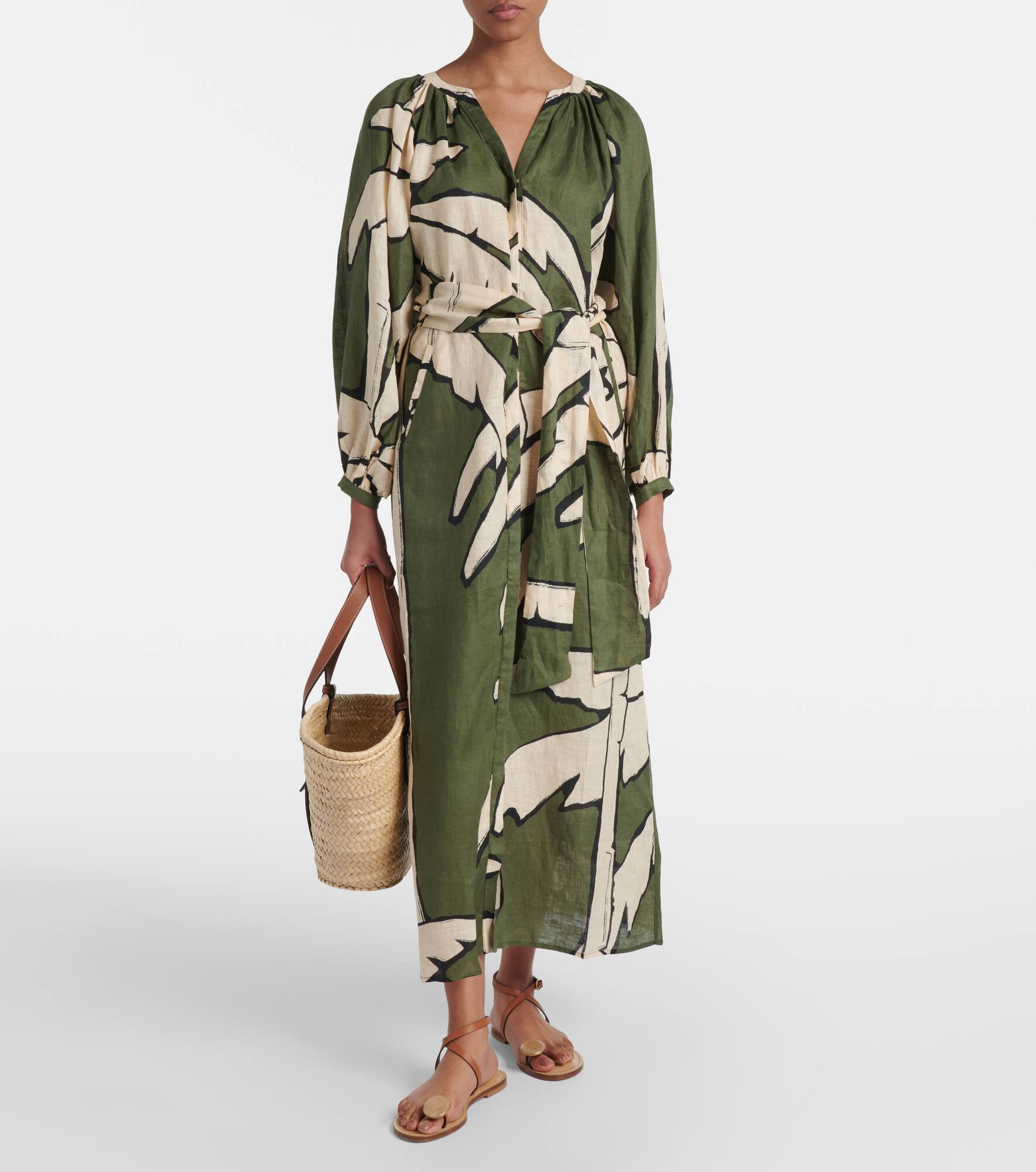 Printed linen maxi dress - 2