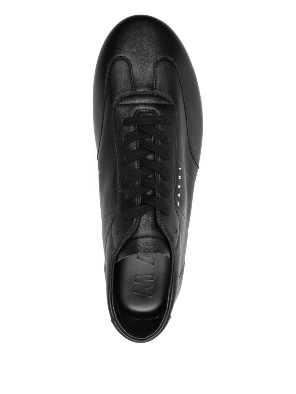 leather lace-up sneakers - 4