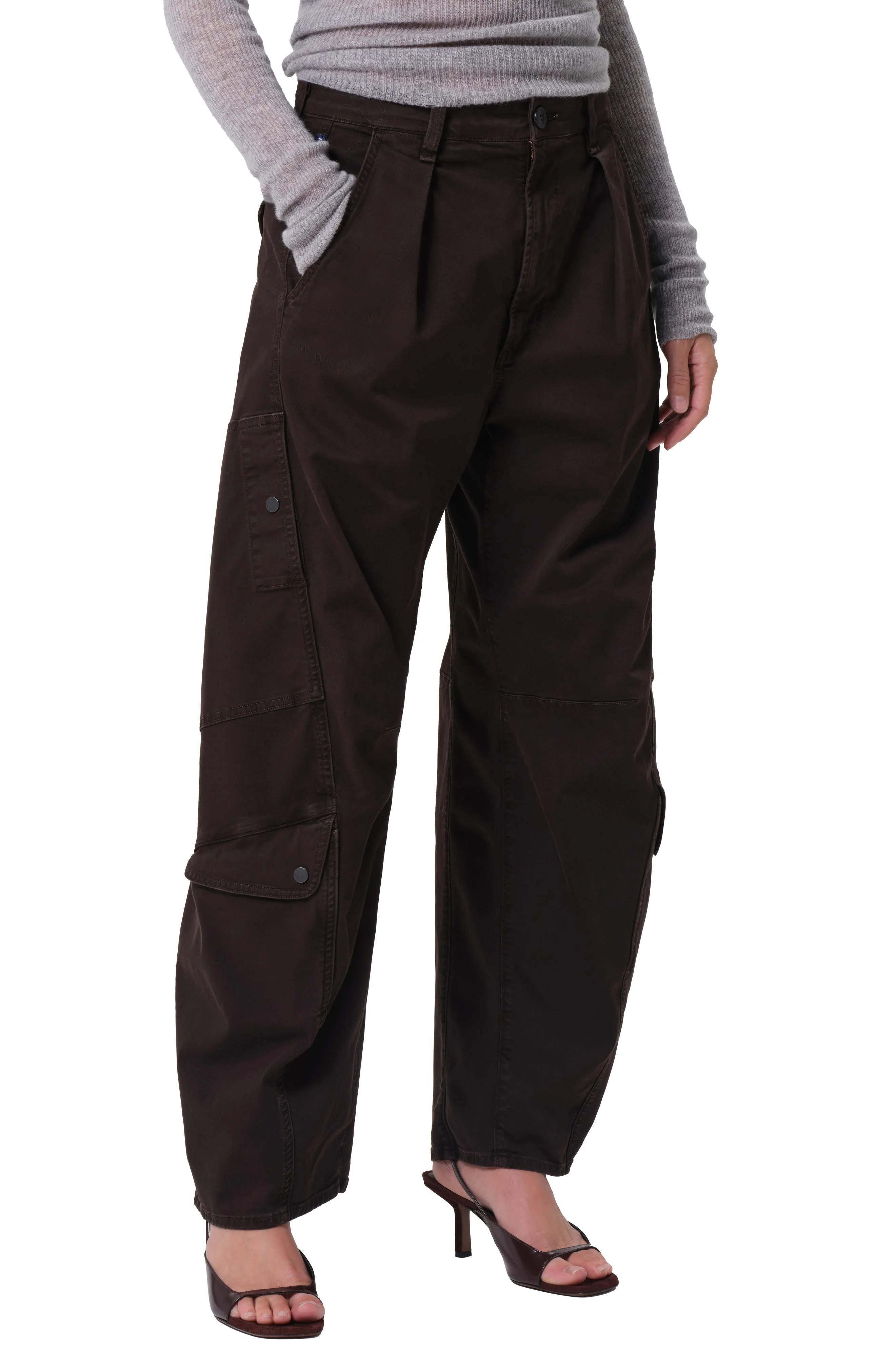 Citizens of Humanity Flight Barrel Leg Pants in Carob Dk Brown at Nordstrom - 1