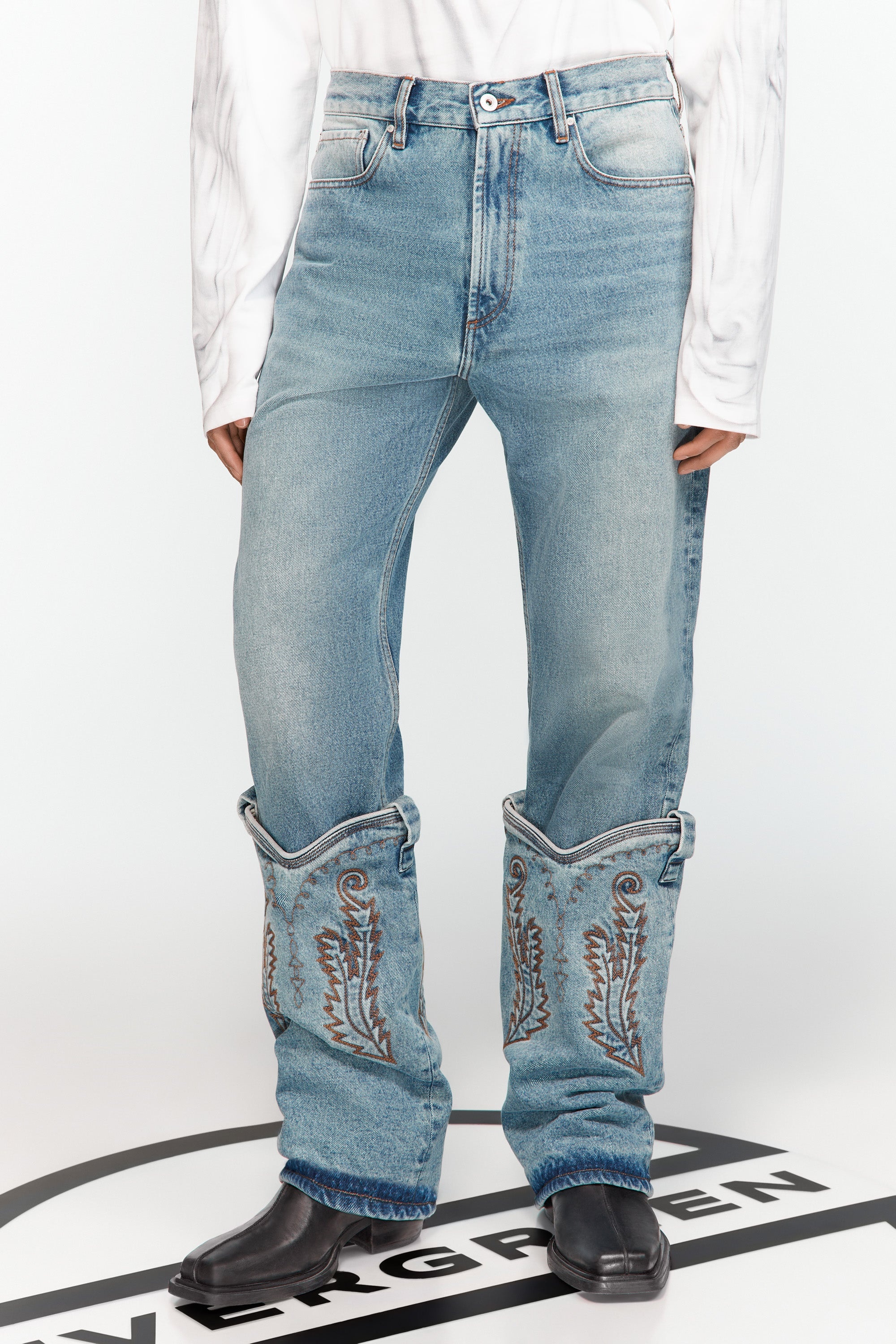Evergreen Mini Cowboy Cuff Jeans - 3