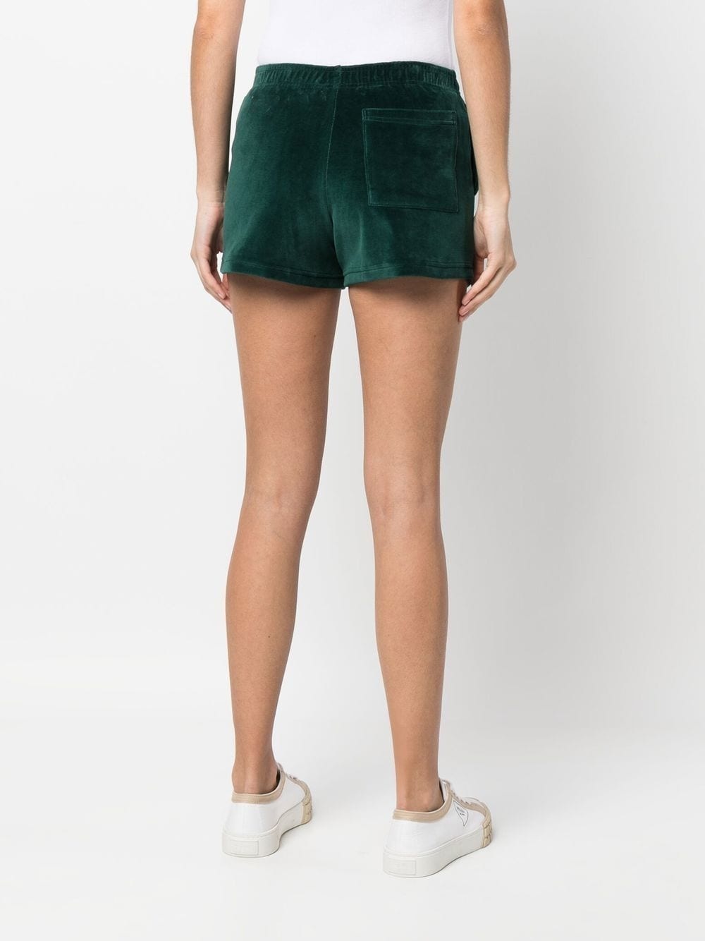 embroidered-logo velour shorts - 4