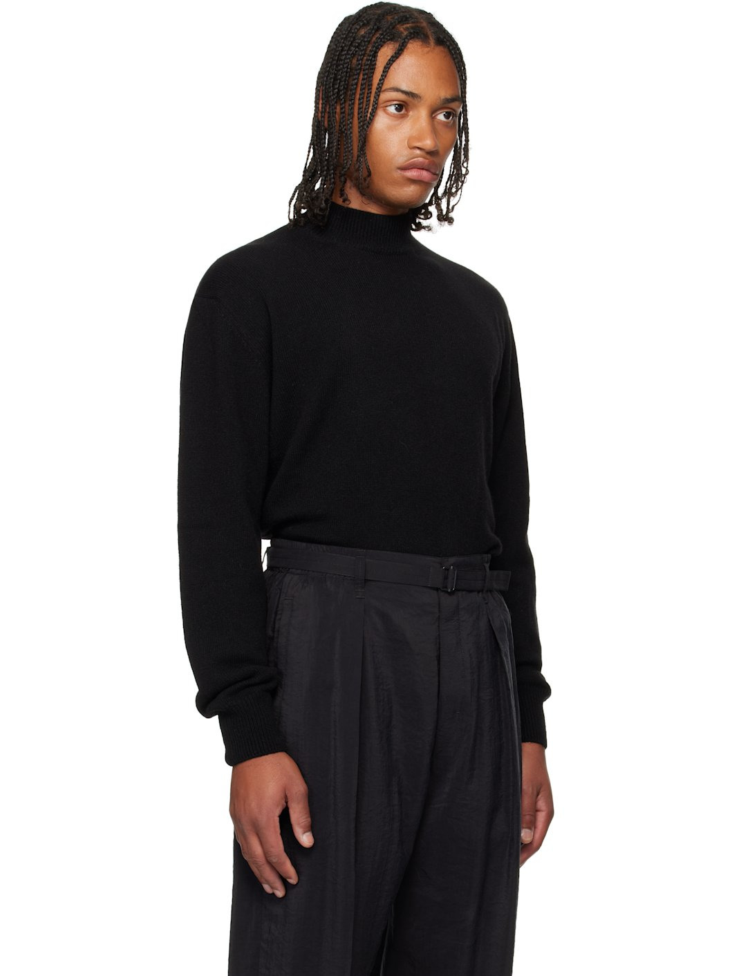 Black Mock Neck Sweater - 2