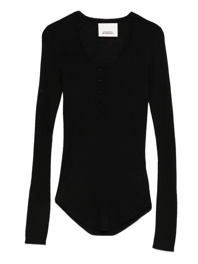 button-fastening knitted top 1
