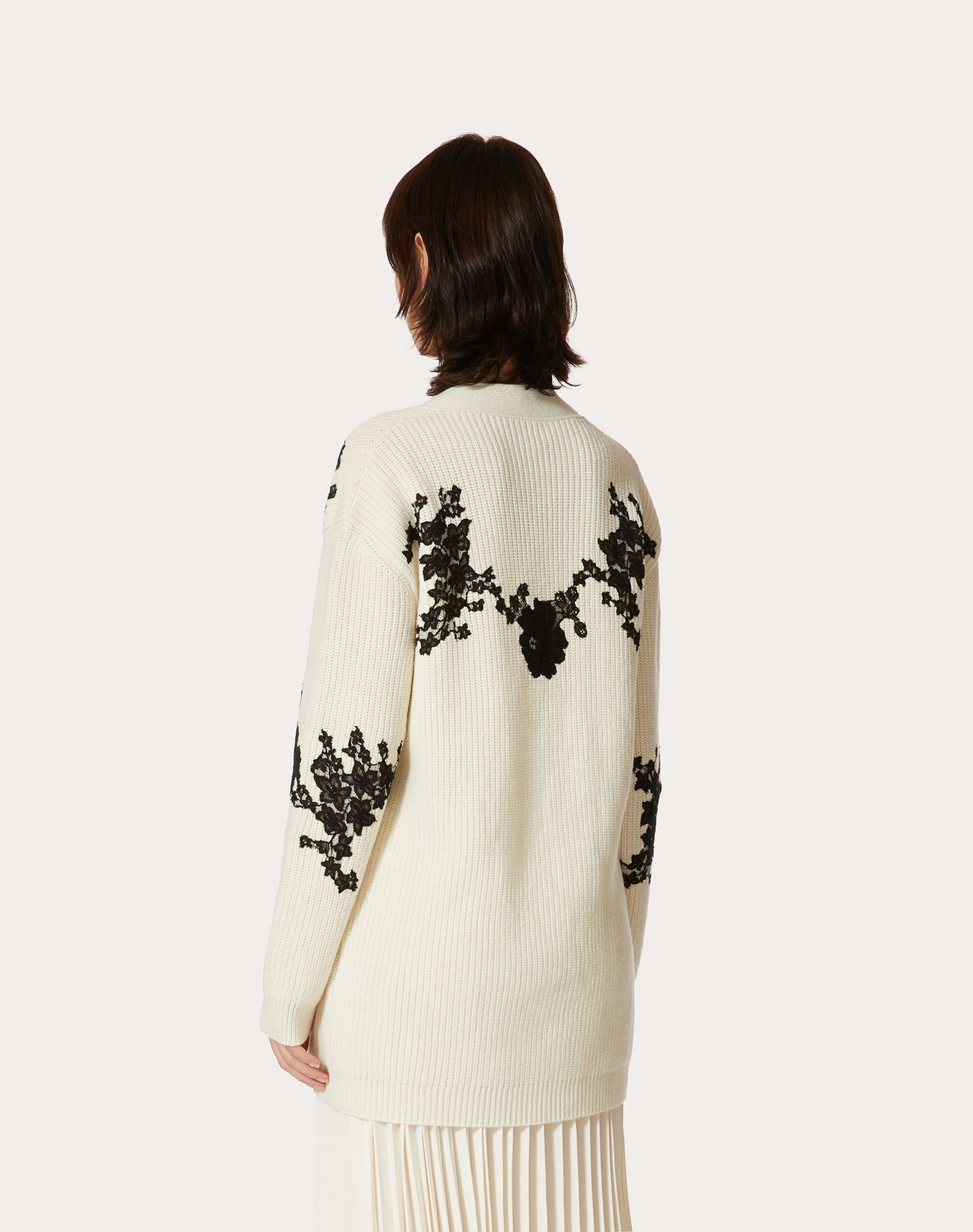 CASHMERE WOOL AND LACE CARDIGAN - 4