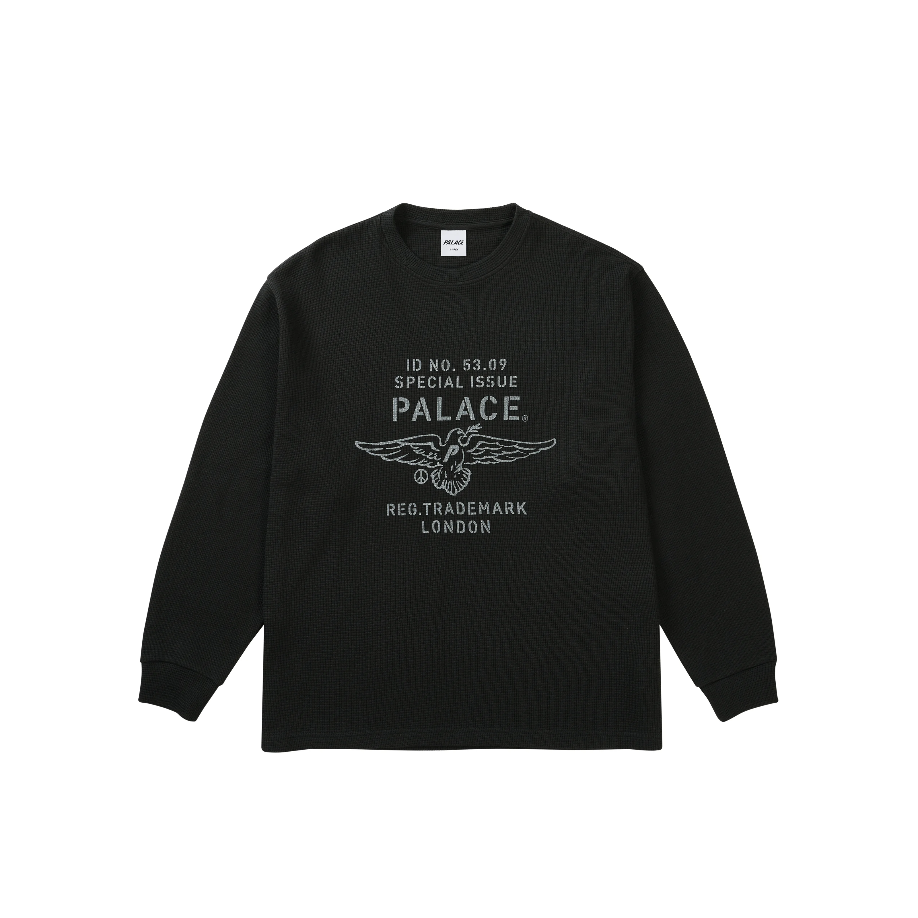 DOVE STAMP WAFFLE LONGSLEEVE BLACK - 1