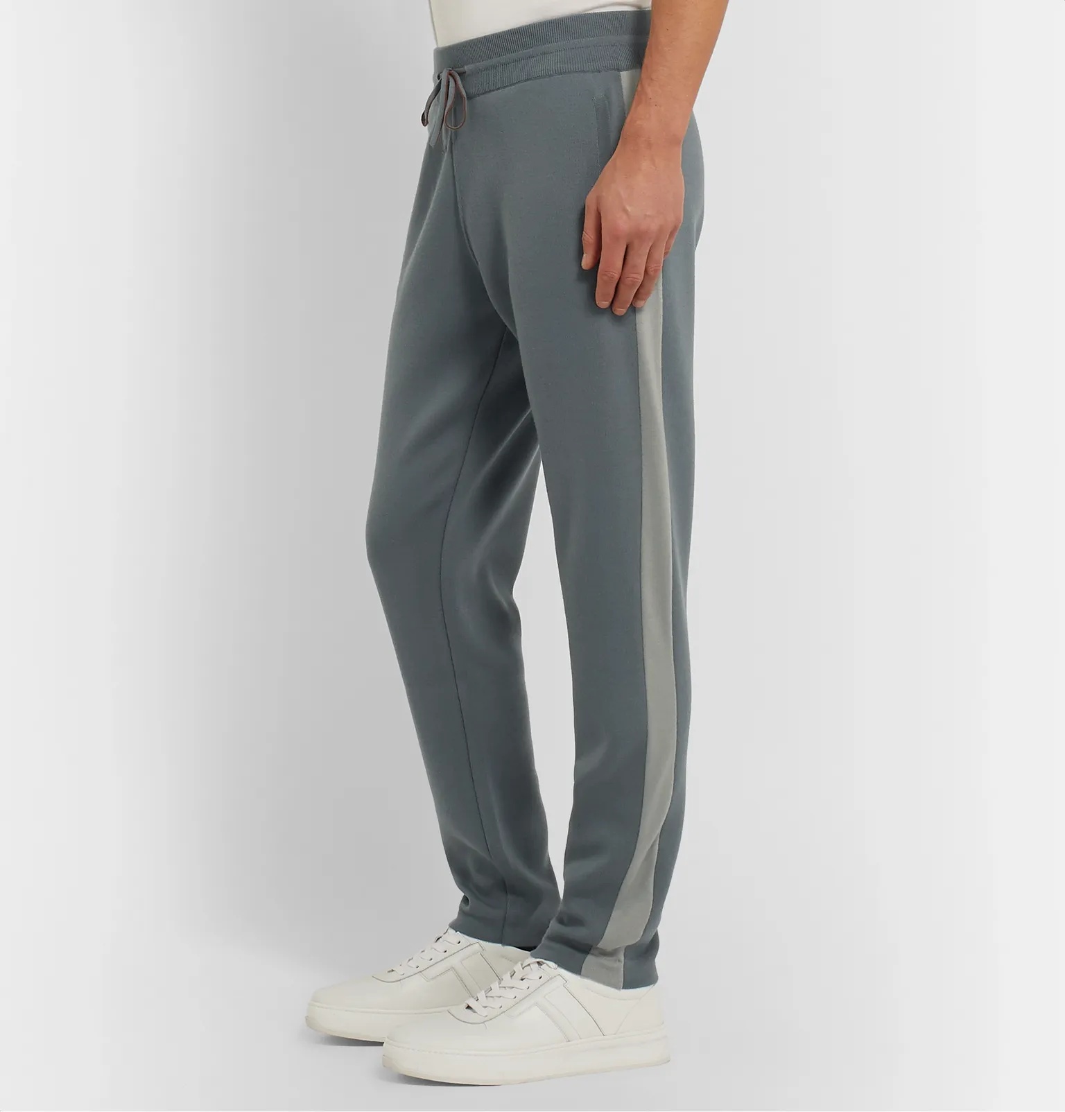 Tapered Cashmere-Trimmed Virgin Wool Sweatpants - 7