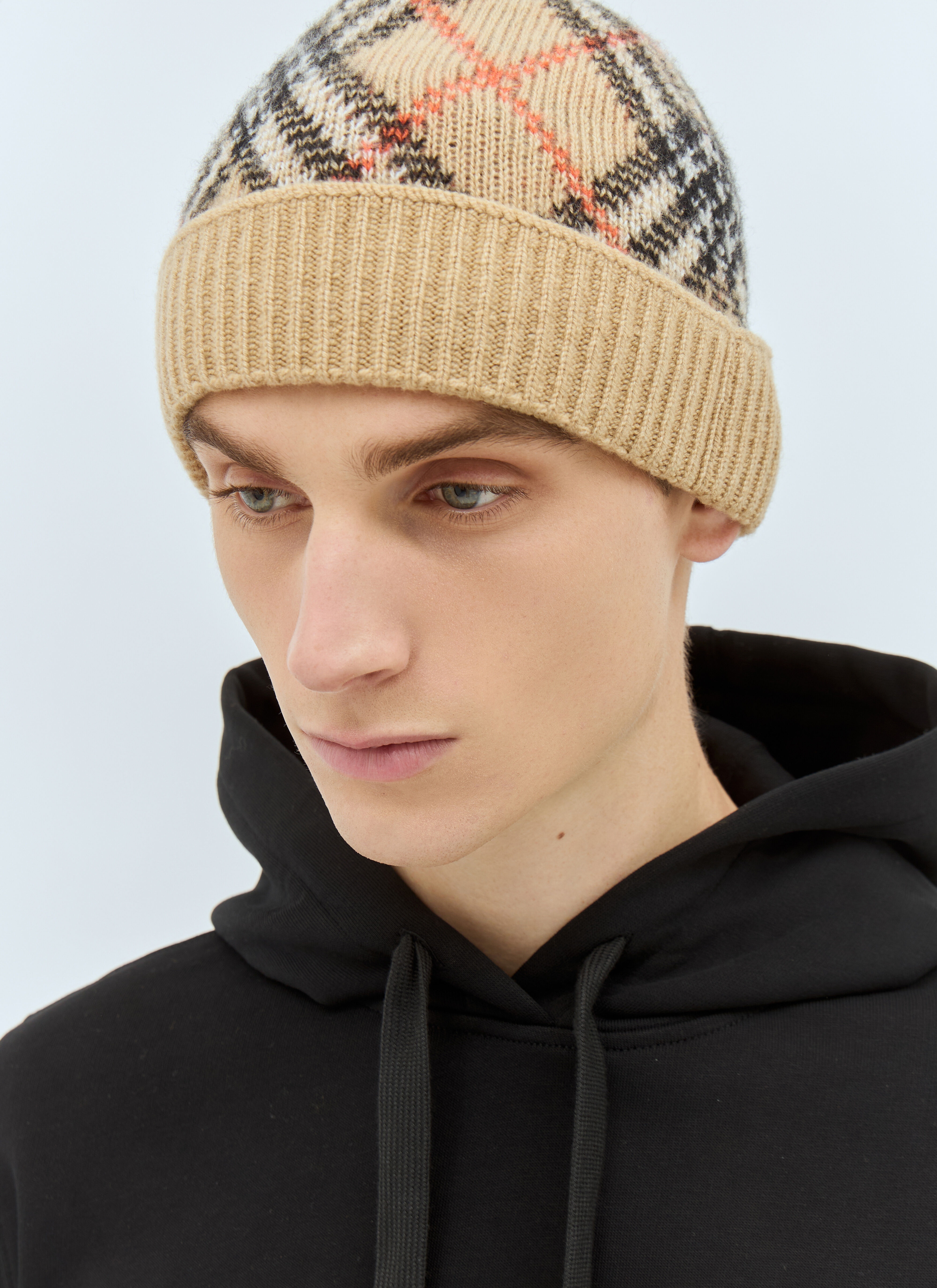 【関税&送料込】Burberry Berretto In Lana E Cashmere Burberry Black & White EKD Cashmere Beanie Burberry