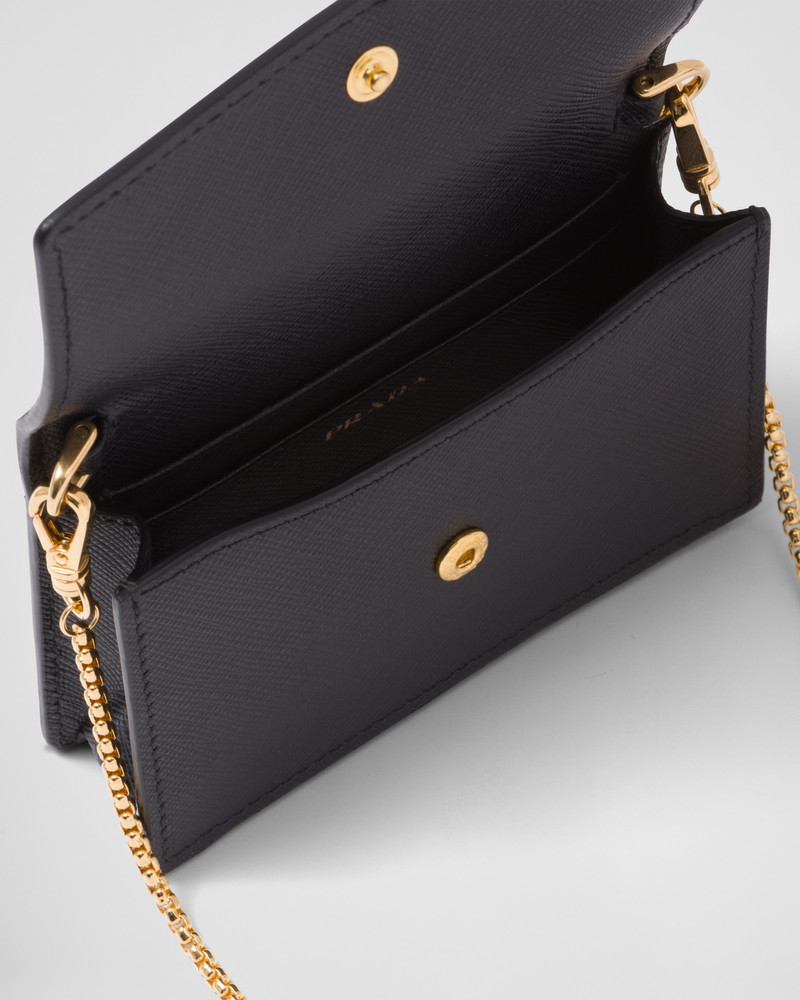 Saffiano leather card holder with shoulder strap 4