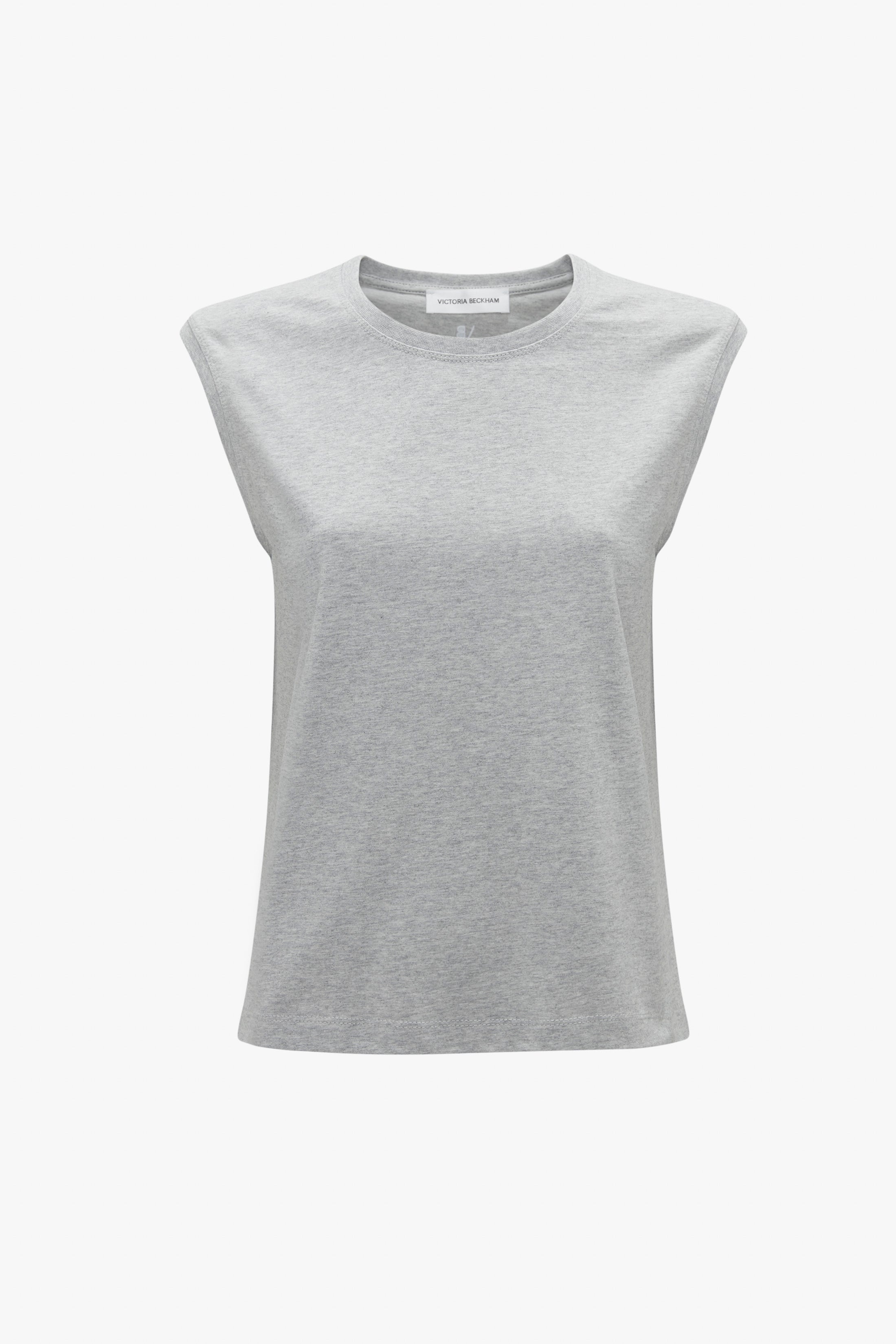 Sleeveless T-Shirt In Grey Marl - 1