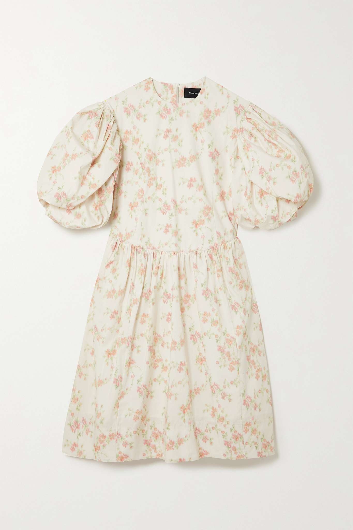 Oversized floral-print cotton midi dress - 1