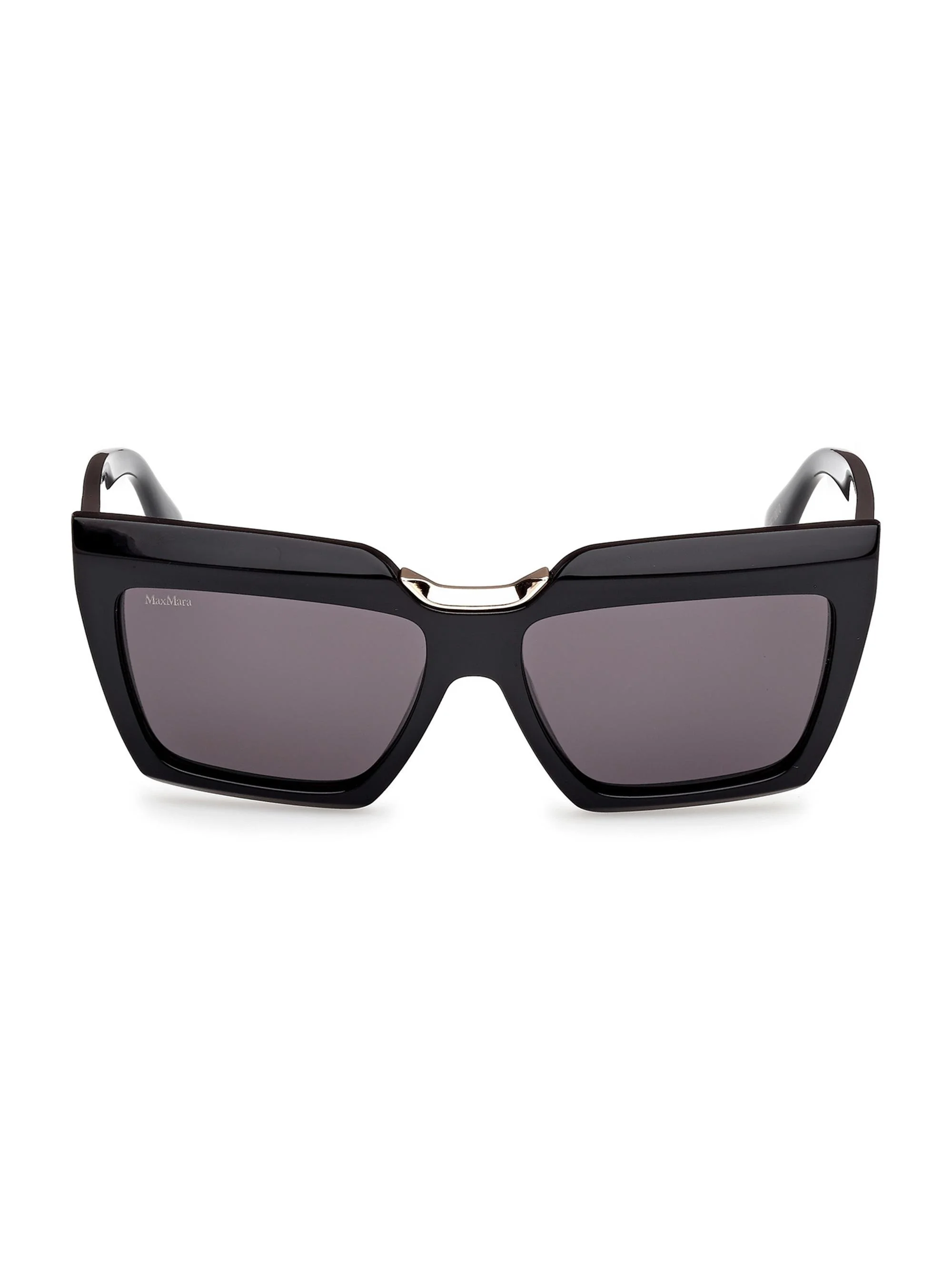 Women's Spark-7 56MM Rectangular Sunglasses - Black Gold Black - 1