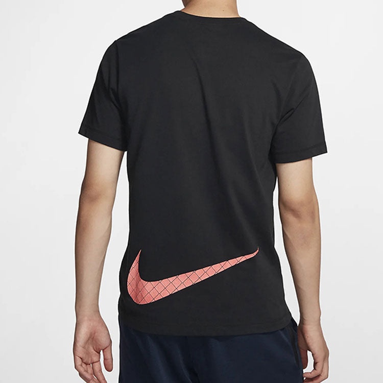 Nike Back Large logo Printing Freestyle Sports Short Sleeve Black CK1186-010 - 3