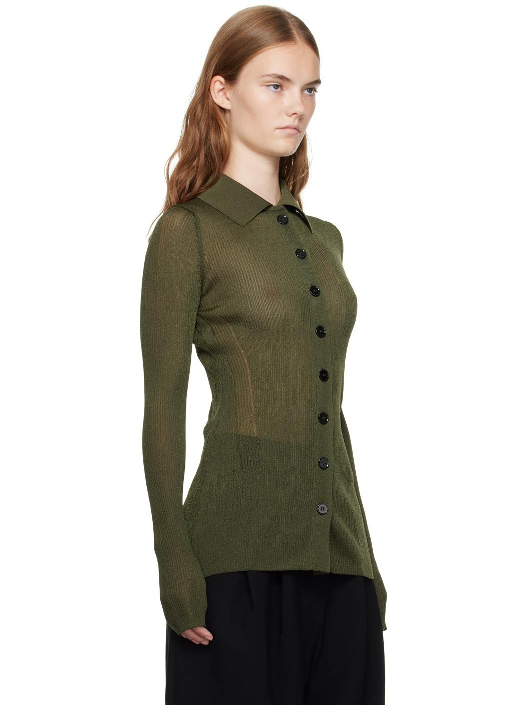 Green Both Sides Opening Cardigan - 2