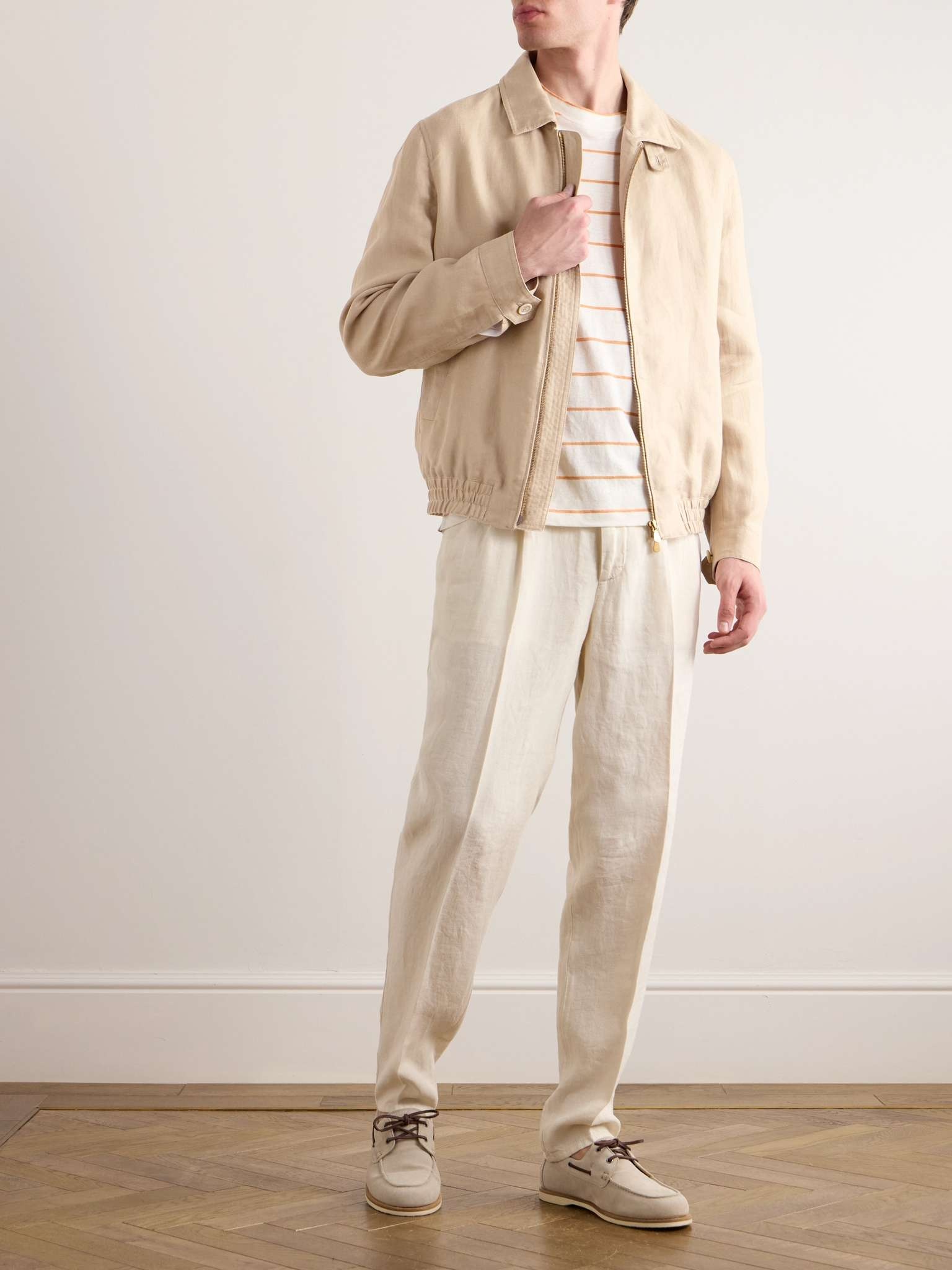 ジャケット BRUNELLO CUCINELLI LINEN FLUID JACKET WITH SHINY DETAILS Brunello Cucinelli Linen Fluid Jacket With Shiny Details