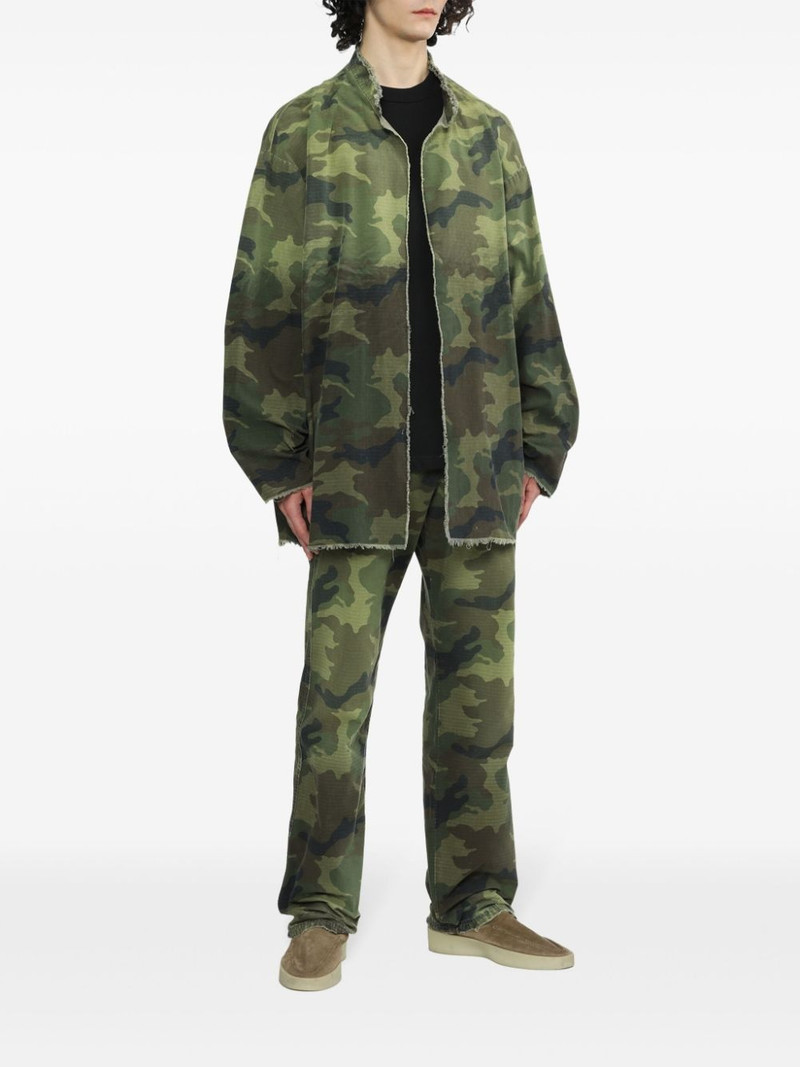 424 camouflage-print distressed-hem jacket outlook