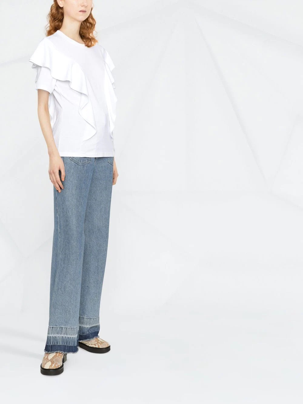 ruffled cotton T-shirt - 4
