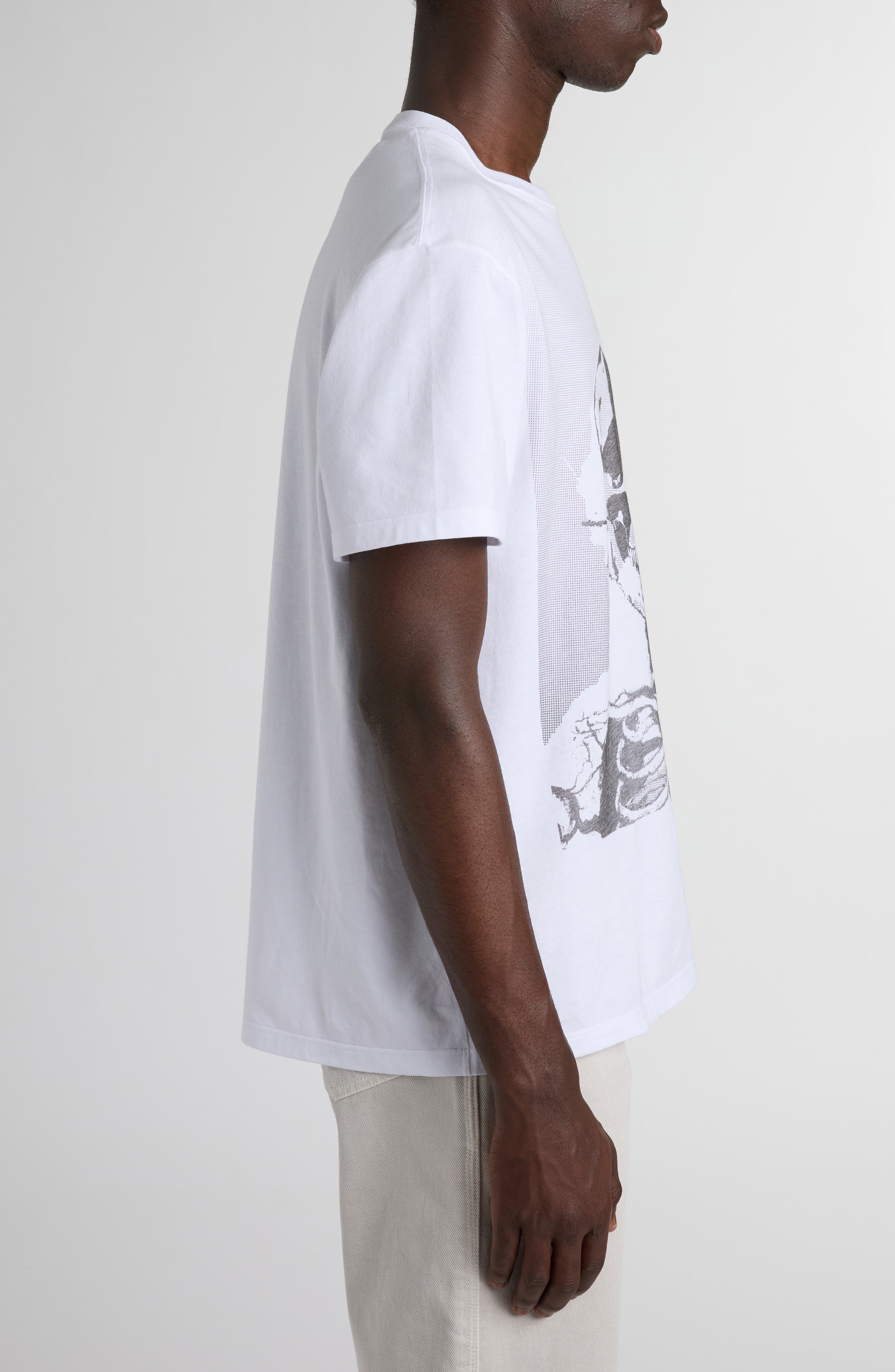 McQueen Skull Graphic T-Shirt in White /Black at Nordstrom - 4