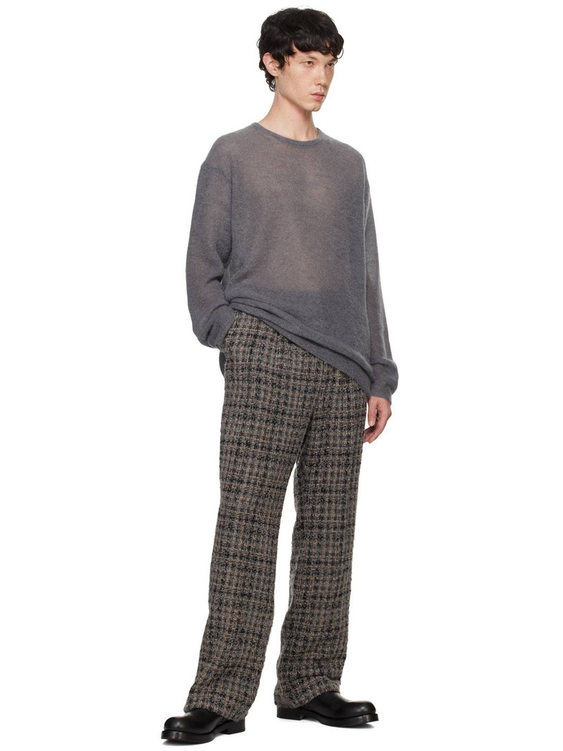 ATON Gray Super Kid Mohair Sweater outlook