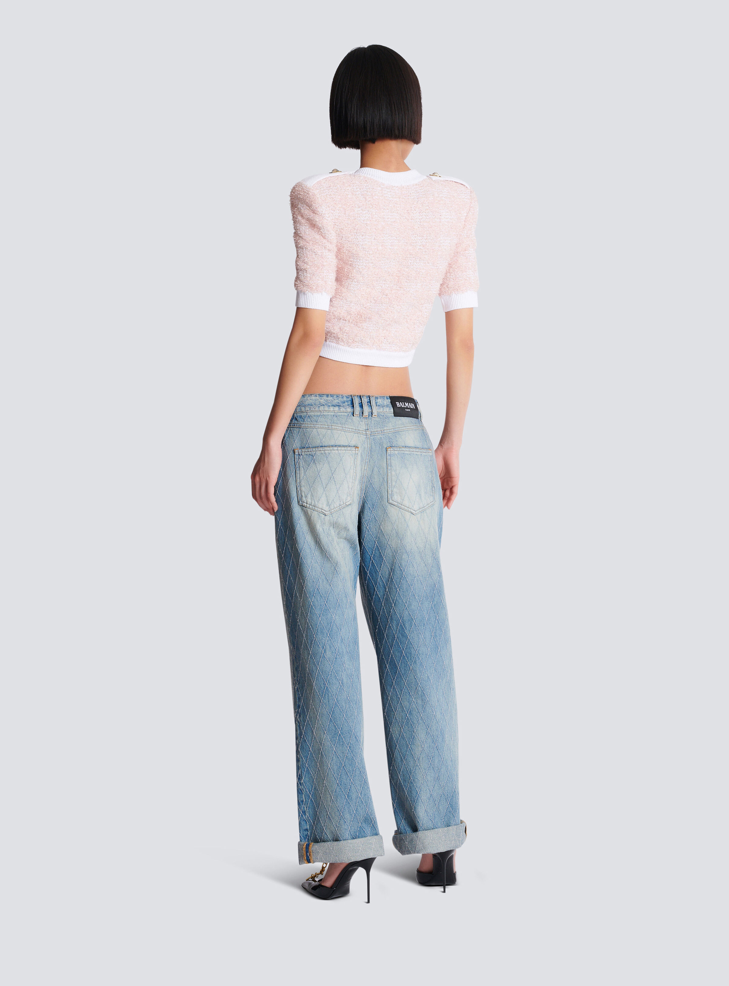 Short-sleeved knit cardigan - 4