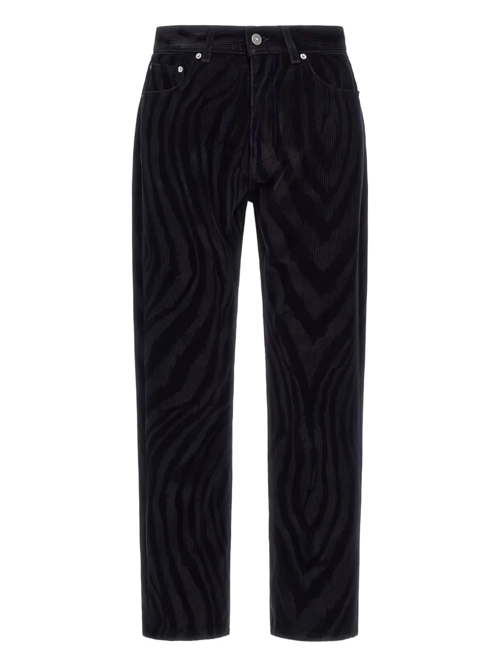 zebra-print velvet trousers - 1