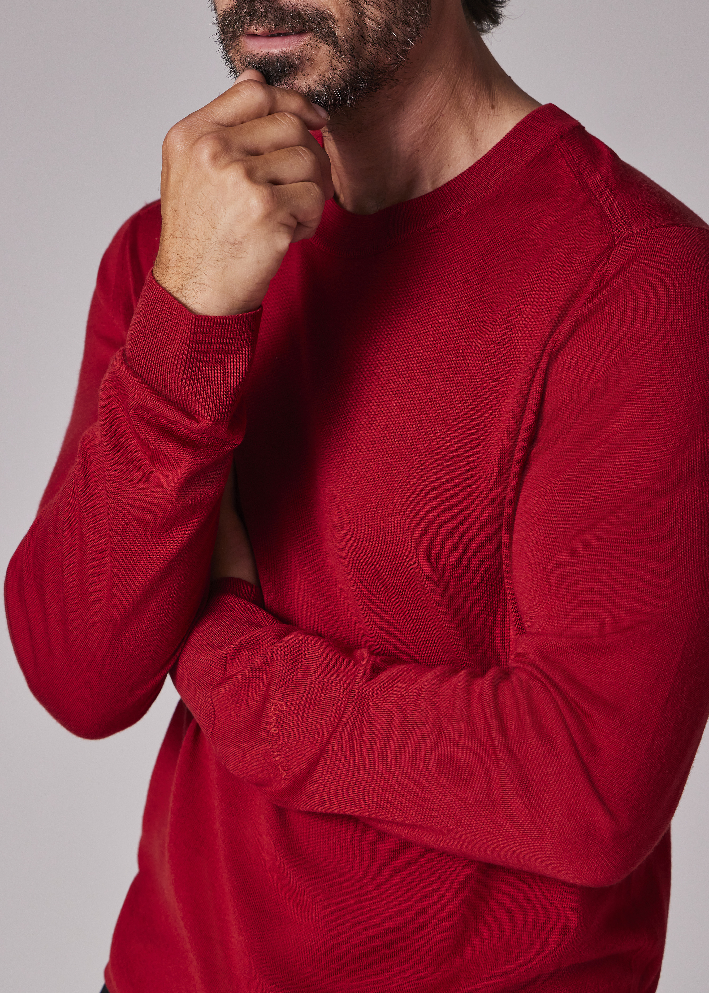 Red Merino Wool Sweater - 4