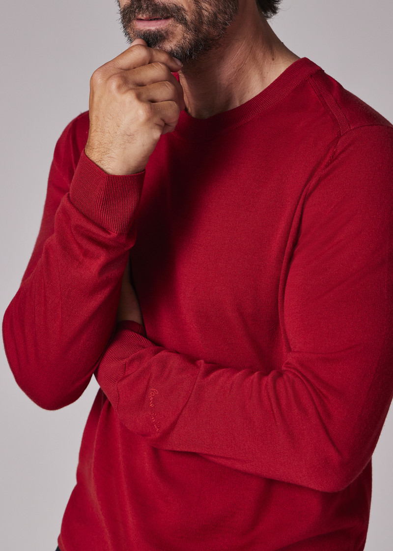 Red Merino Wool Sweater 4